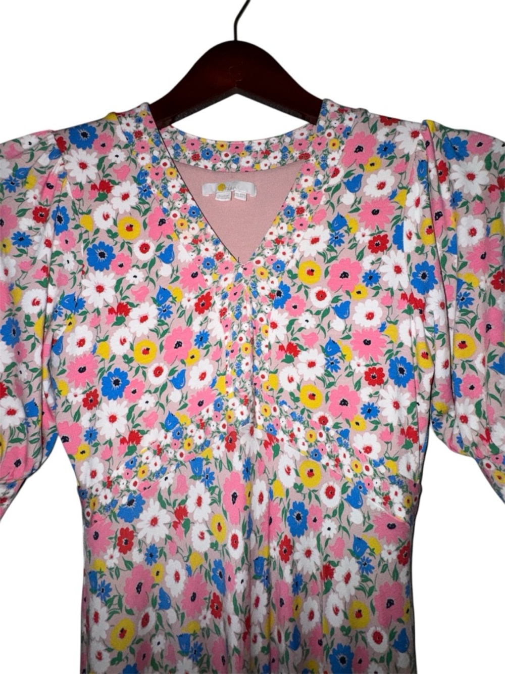 Boden V-Neck Floral Maxi Dress | UK 10 US 6R | Puff Sleeve Cottagecore - Picture 3 of 5